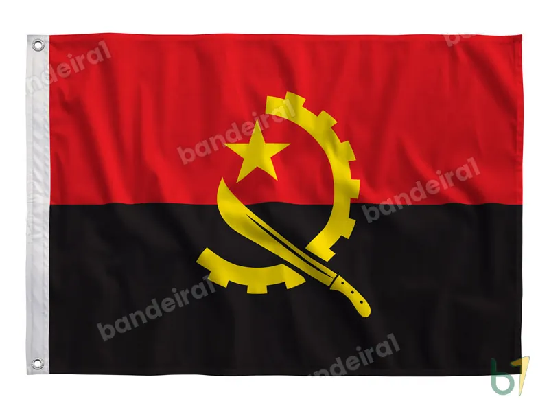 Bandeira de Angola — poliéster — vista frontal
