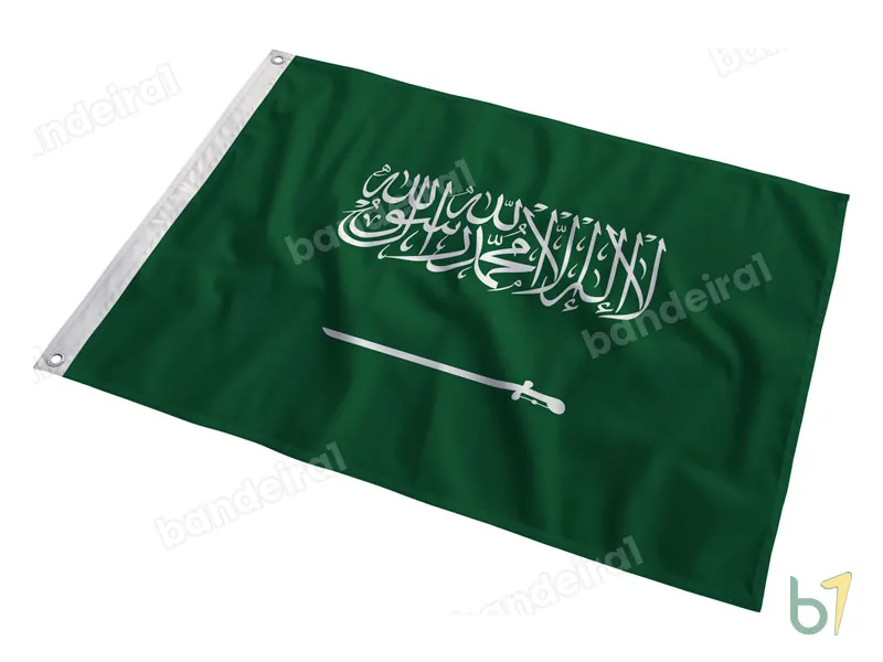 Bandeira da Arábia Saudita — poliéster — em movimento