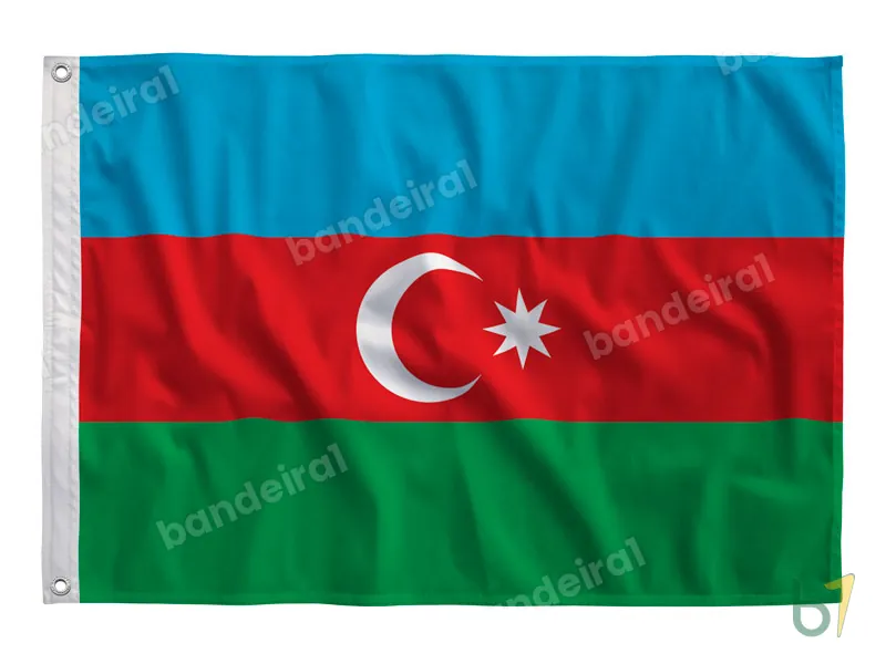 Bandeira do Azerbaijão — poliéster — vista frontal
