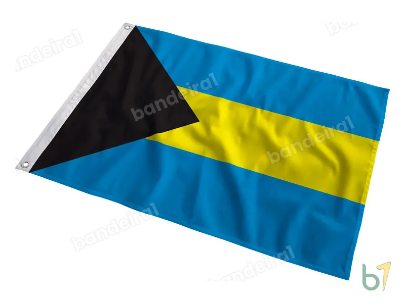 Bandeira das Bahamas — poliéster — em movimento