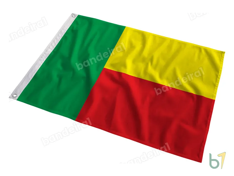 Bandeira do Benin — poliéster — em movimento