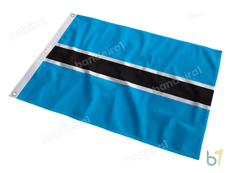 Bandeira de Botsuana — poliéster — em movimento