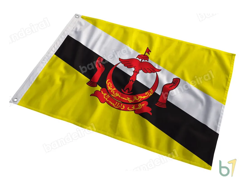 Bandeira de Brunei — poliéster — em movimento