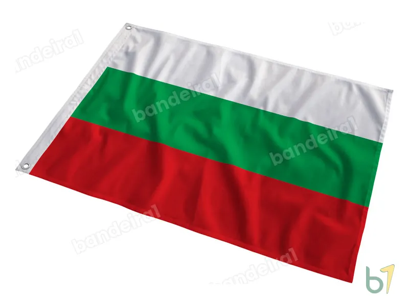 Bandeira da Bulgária — poliéster — em movimento