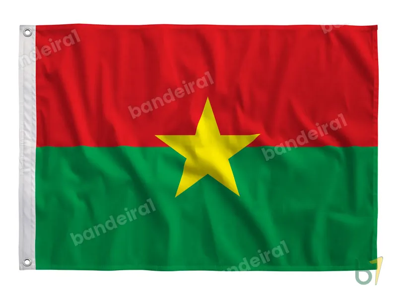 Bandeira de Burkina Faso — poliéster — vista frontal
