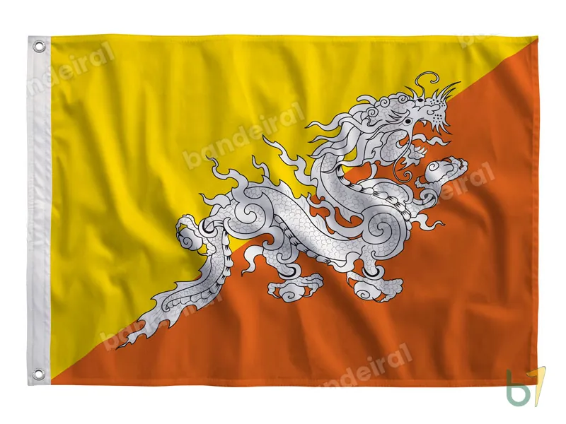 Bandeira do Butão — poliéster — vista frontal