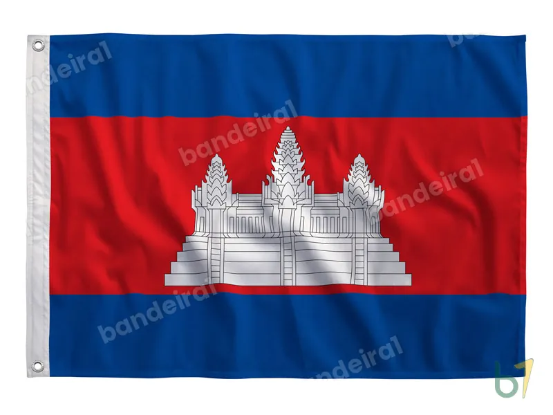 Bandeira do Camboja — poliéster — vista frontal