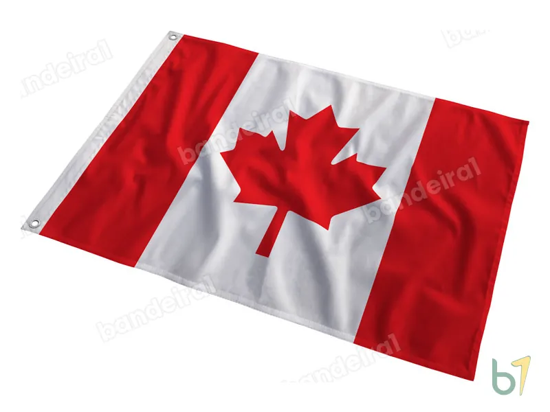 Bandeira do Canadá — poliéster — em movimento