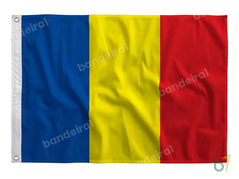 Bandeira do Chade — poliéster — vista frontal