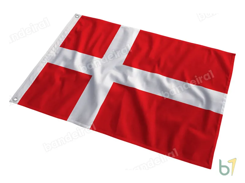 Bandeira da Dinamarca — poliéster — em movimento