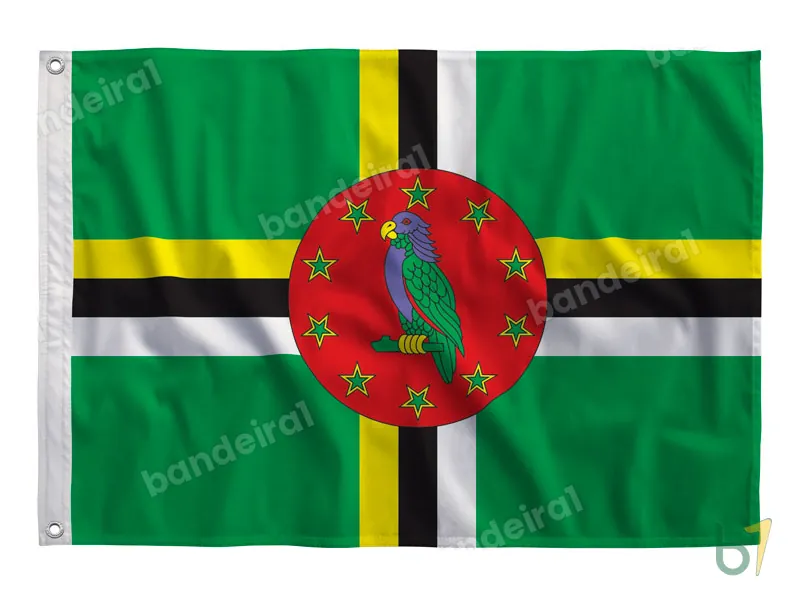 Bandeira da Dominica — poliéster — vista frontal