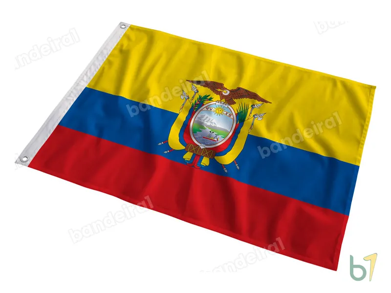 Bandeira do Equador — poliéster — em movimento