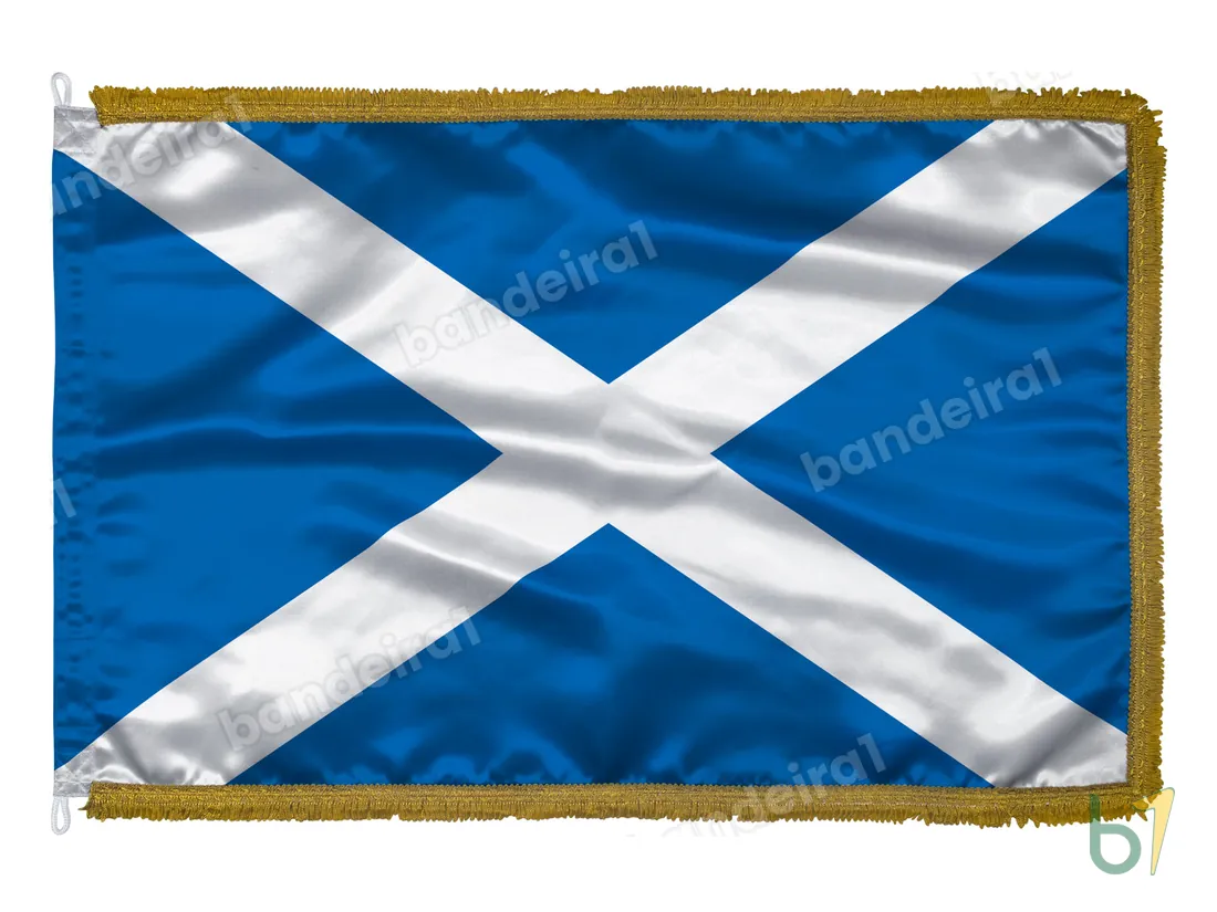 Bandeira da Escócia — cetim com franja ouro velho