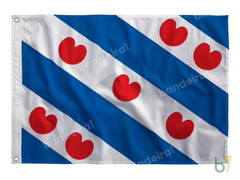 Bandeira da Frísia (Friesland) — poliéster — vista frontal