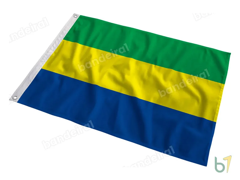 Bandeira do Gabão — poliéster — em movimento