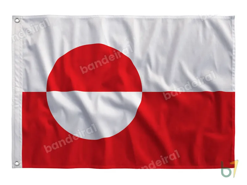Bandeira da Groenlândia — poliéster — vista frontal