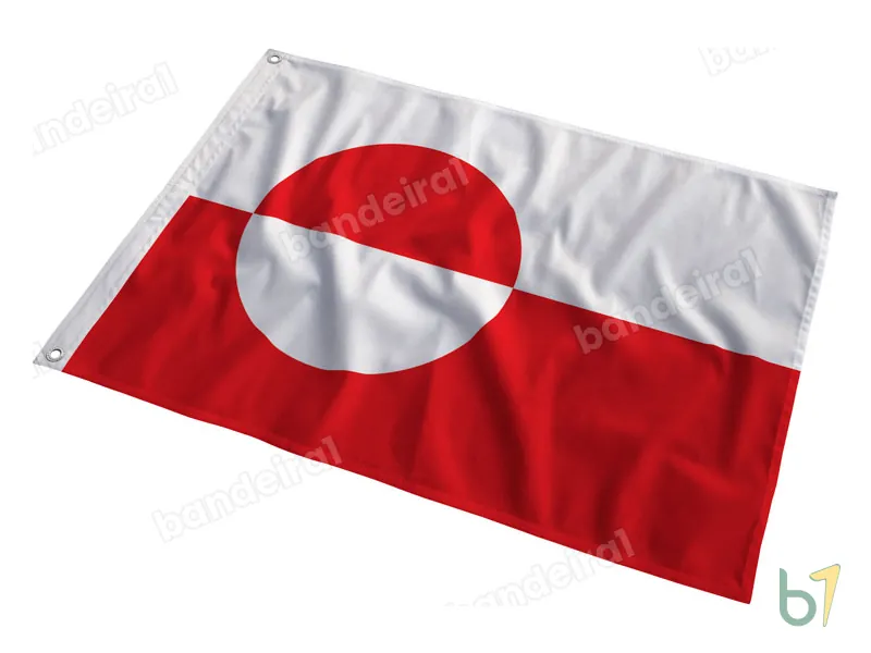 Bandeira da Groenlândia — poliéster — em movimento