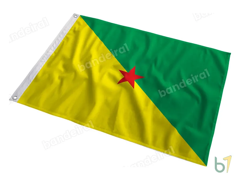 Bandeira da Guiana Francesa — poliéster — em movimento