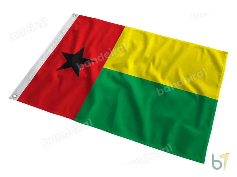 Bandeira da Guiné-Bissau — poliéster — em movimento