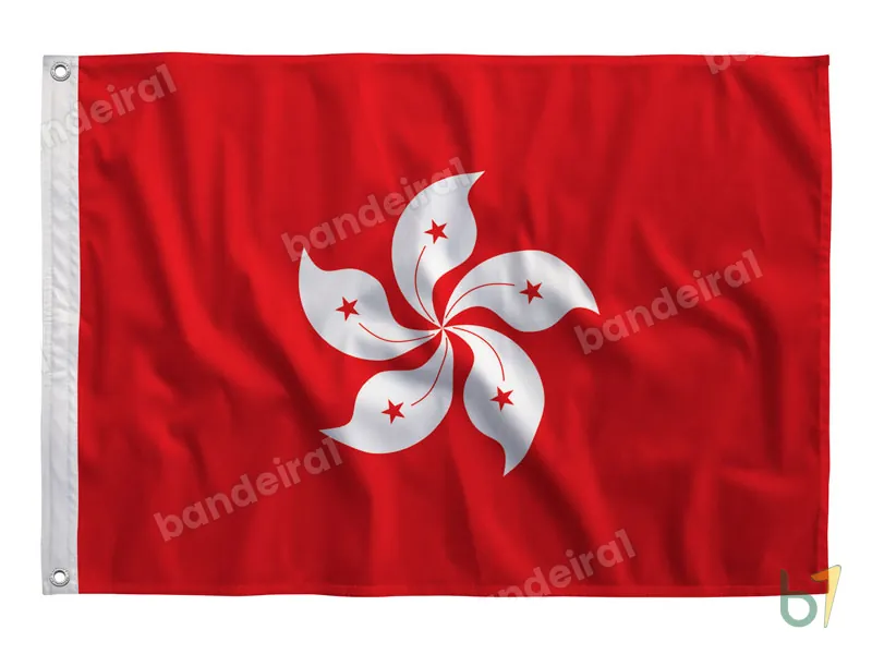 Bandeira de Hong Kong — poliéster — vista frontal