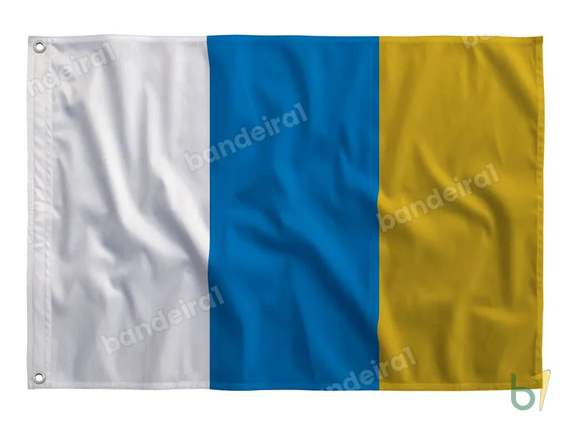 Bandeira das Ilhas Canárias — poliéster — vista frontal