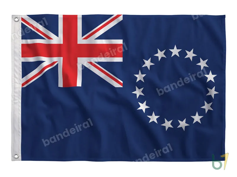 Bandeira das Ilhas Cook — poliéster — vista frontal