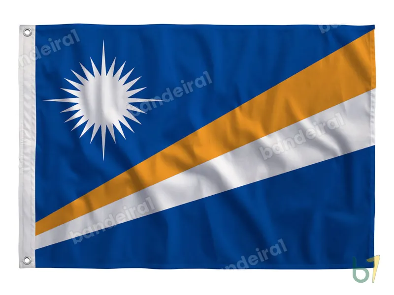 Bandeira das Ilhas Marshall — poliéster — vista frontal