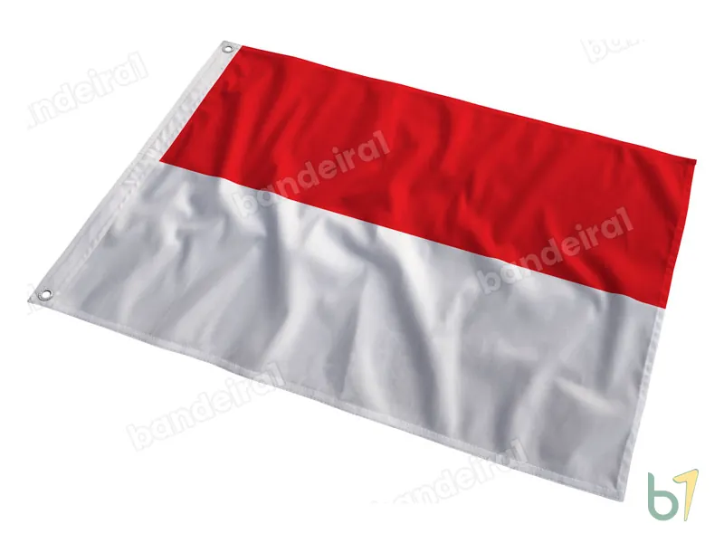 Bandeira da Indonésia — poliéster — em movimento