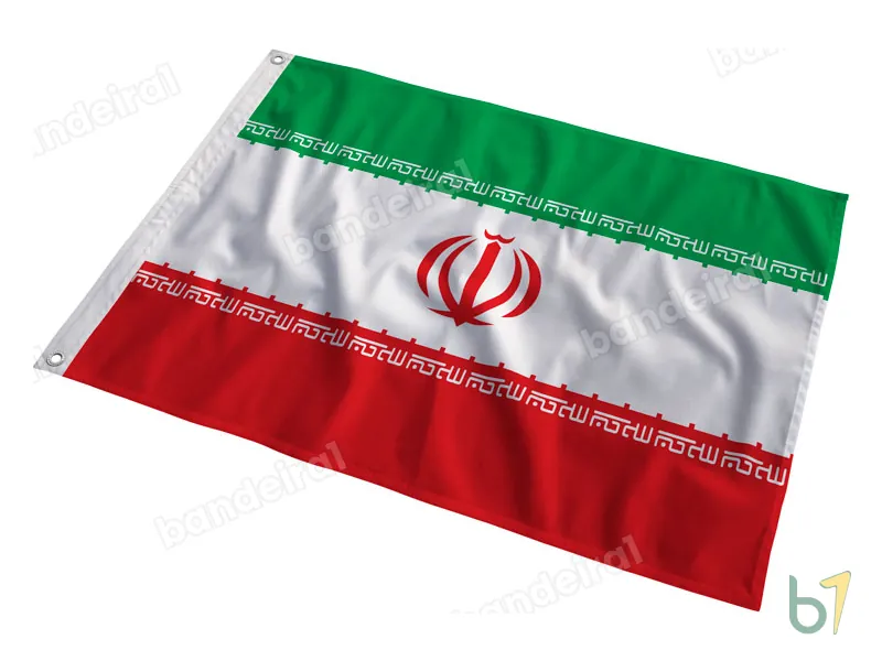 Bandeira do Irã — poliéster — em movimento