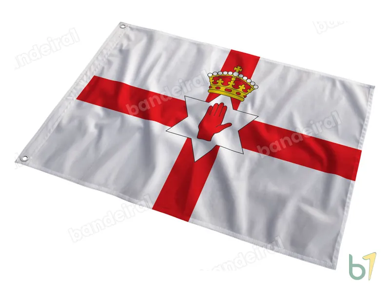 Bandeira da Irlanda do Norte — poliéster — em movimento