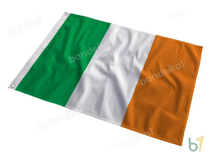 Bandeira da Irlanda — poliéster — em movimento