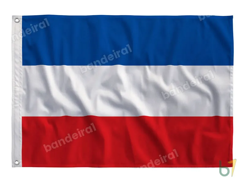 Bandeira da Iugoslávia — poliéster — vista frontal