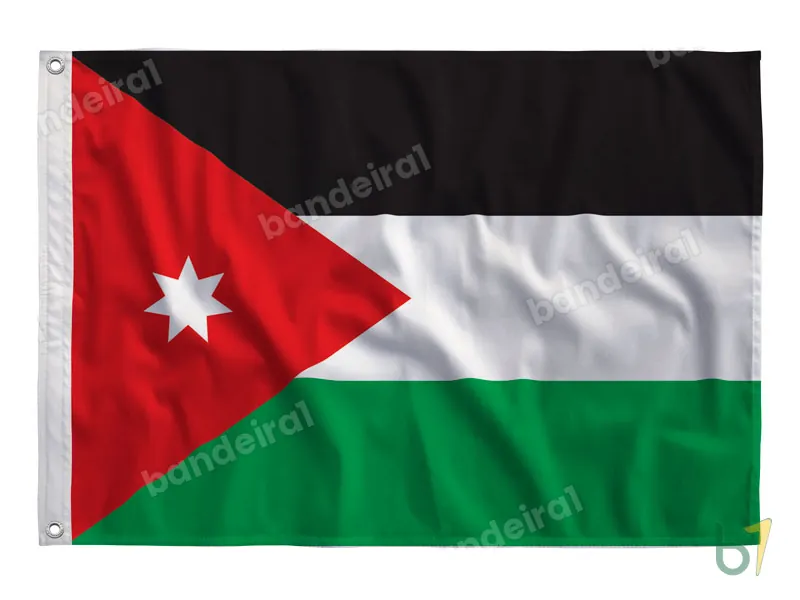 Bandeira da Jordânia — poliéster — vista frontal