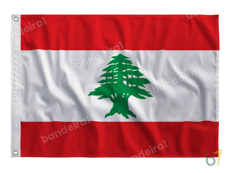 Bandeira do Líbano — poliéster — vista frontal
