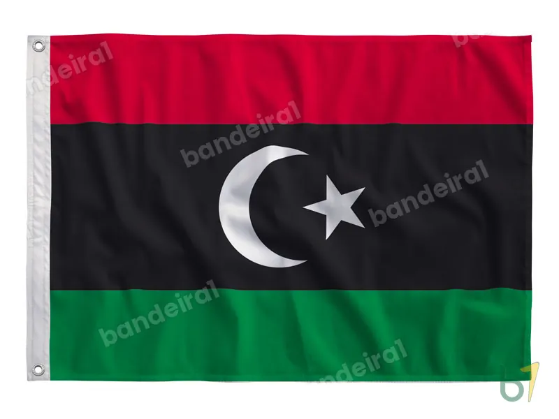 Bandeira da Líbia — poliéster — vista frontal