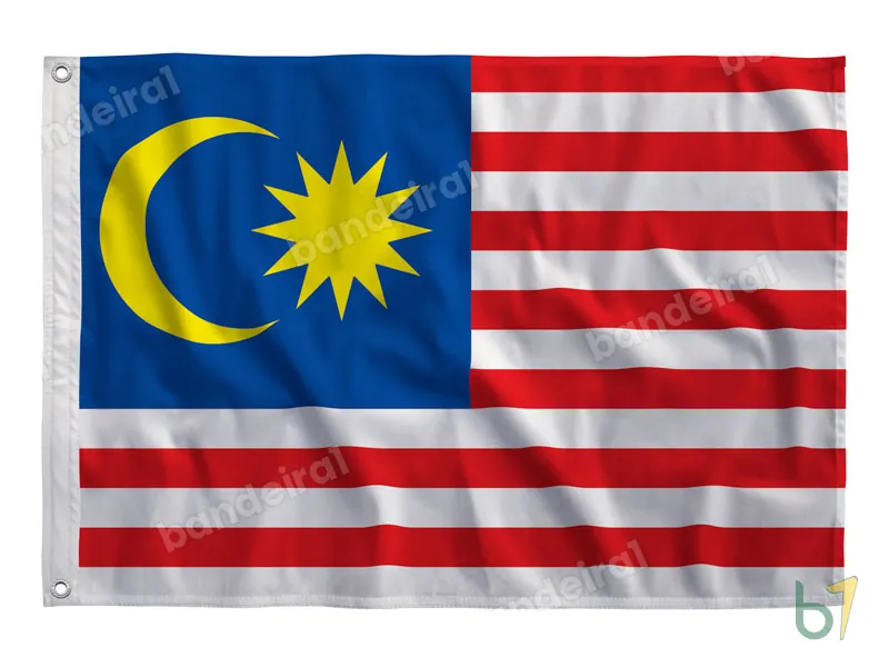 Bandeira da Malásia — poliéster — vista frontal