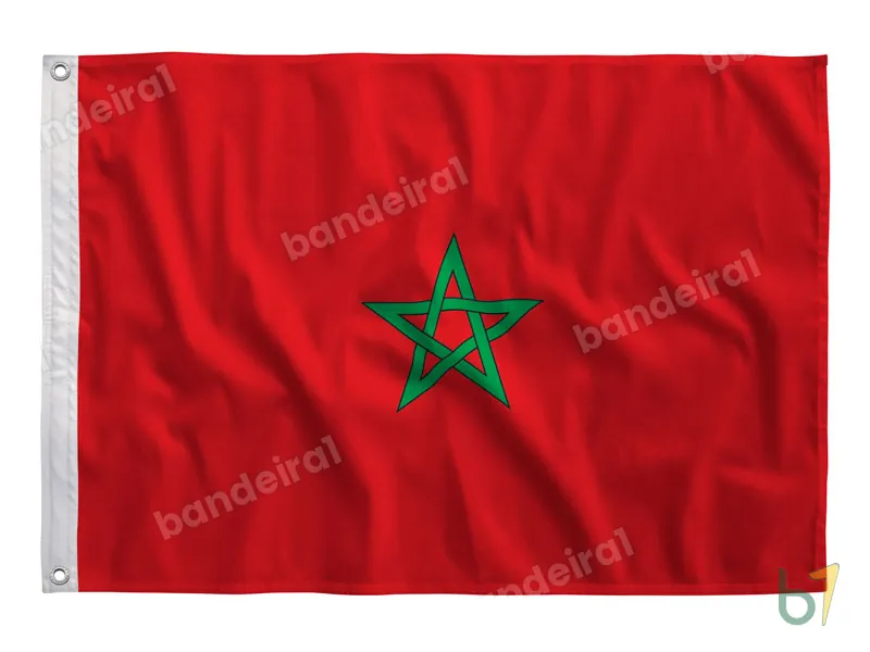 Bandeira do Marrocos — poliéster — vista frontal