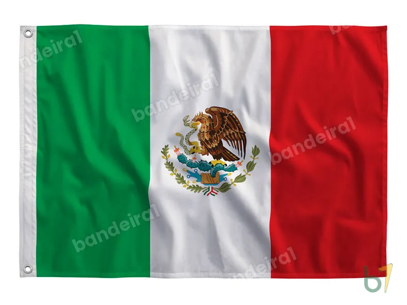 Bandeira do México — poliéster — vista frontal