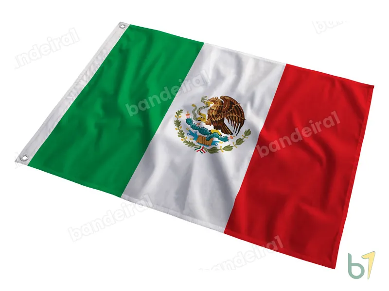 Bandeira do México — poliéster — em movimento