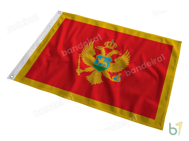 Bandeira de Montenegro — poliéster — em movimento