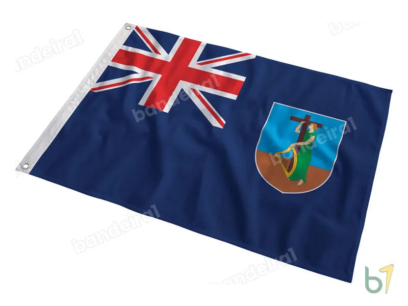Bandeira de Montserrat — poliéster — em movimento