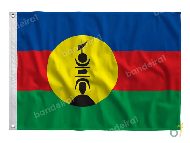 Bandeira da Nova Caledônia — poliéster — vista frontal