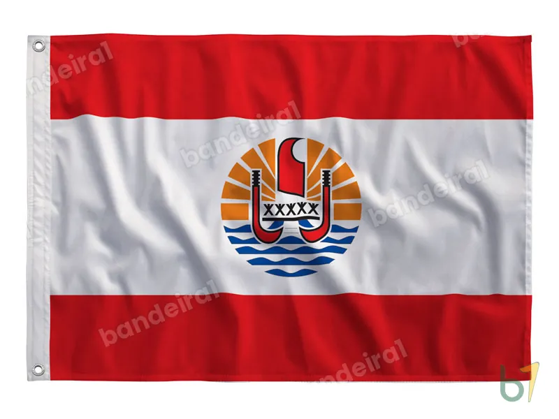 Bandeira da Polinésia Francesa — poliéster — vista frontal