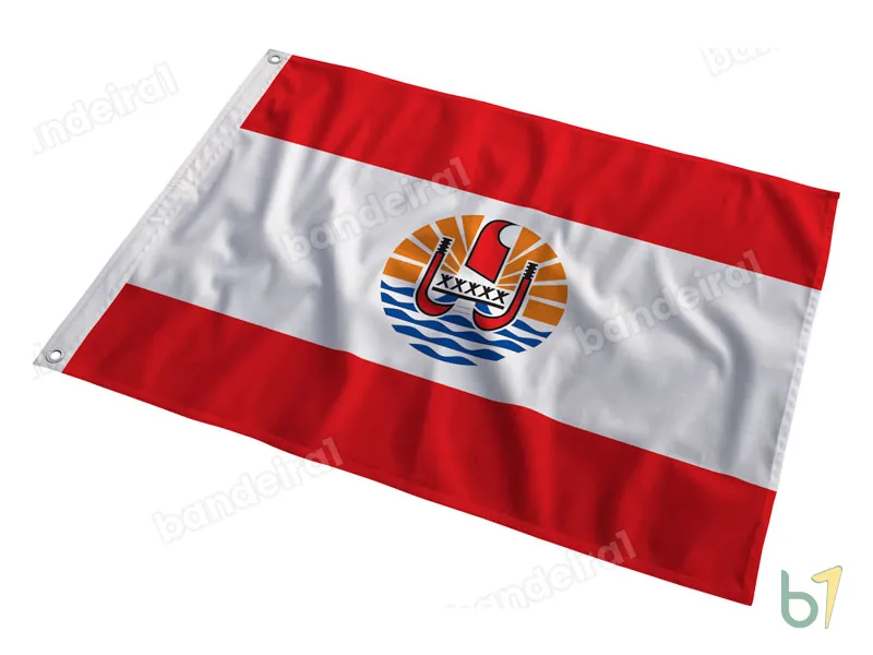 Bandeira da Polinésia Francesa — poliéster — em movimento