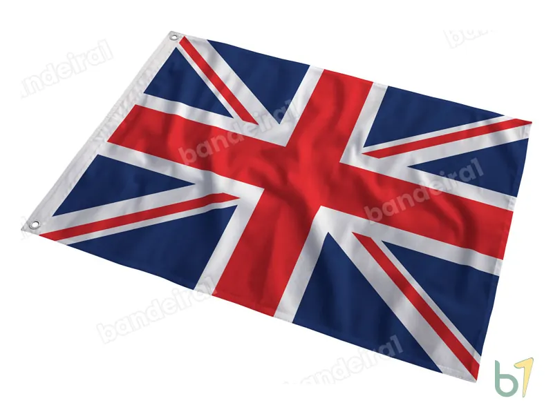 Bandeira do Reino Unido — poliéster — em movimento