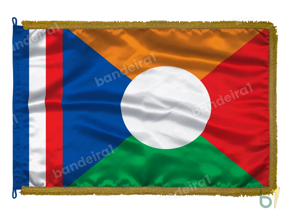 Bandeira de Reunião (versão alternativa) — cetim com franja ouro velho