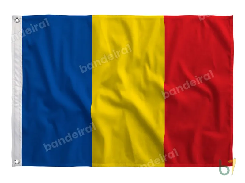 Bandeira da Romênia — poliéster — vista frontal