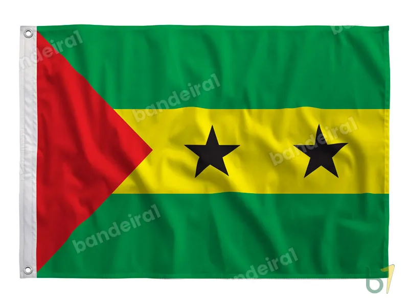 Bandeira de São Tomé e Príncipe — poliéster — vista frontal