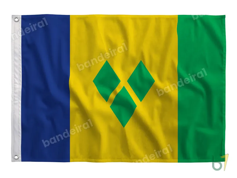 Bandeira de São Vicente e Granadinas — poliéster — vista frontal