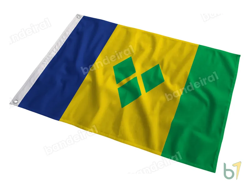 Bandeira de São Vicente e Granadinas — poliéster — em movimento